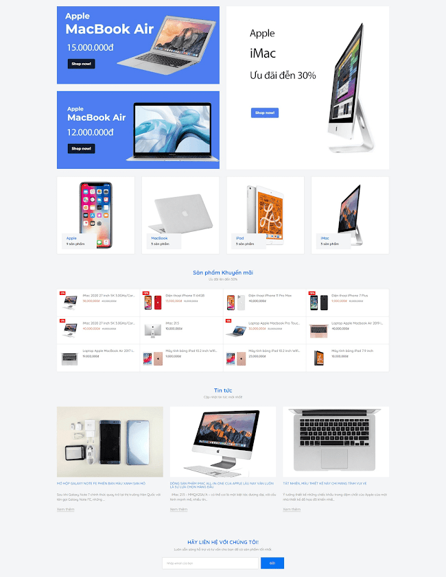 Template bán hàng công nghệ và tiếp thị liên kết